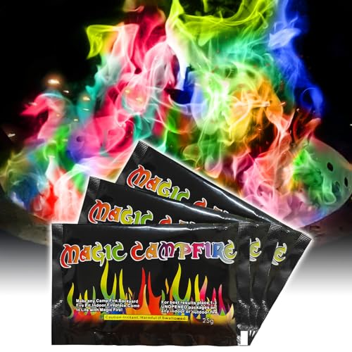 HGD (50 Pack) Magic Campfire Fire Color Changing Packets Fire Pit, Fire Color Packets,Magical Color Fire Packets, Bonfire Color Changing Packets, Campfire Color Flame Packets for Kids & Adults