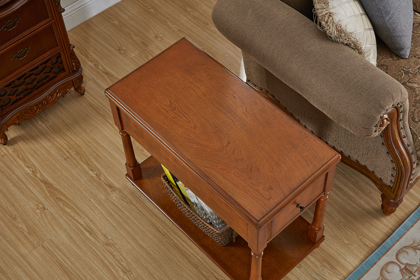 End Tables Living Room Sofa Side Table, Farmhouse Console Tables for Entryway, End Table with Storage, Console Table with Drawer Nightstand