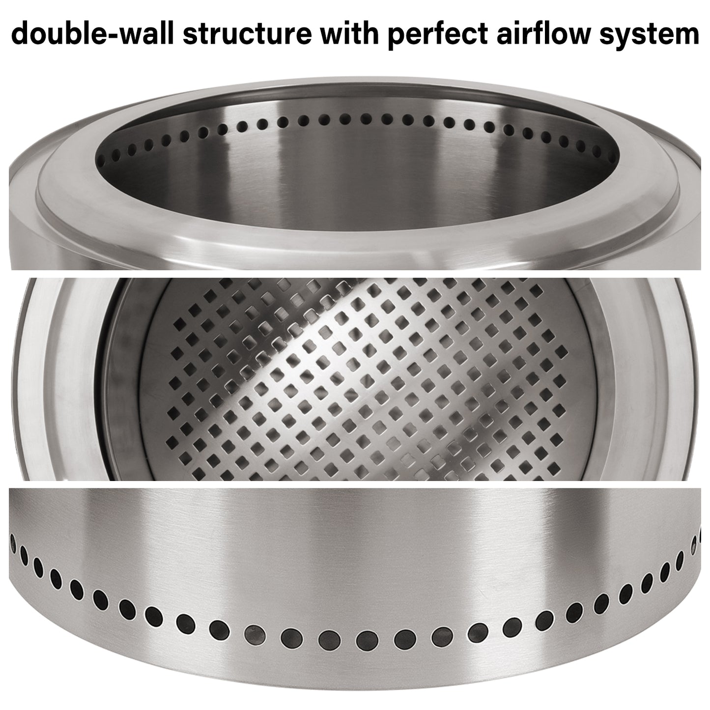 HGD Smokeless Fire Pit, Portable Outdoor Firepits for Backyard Patio Garden Picnic Camping,Stainless Steel