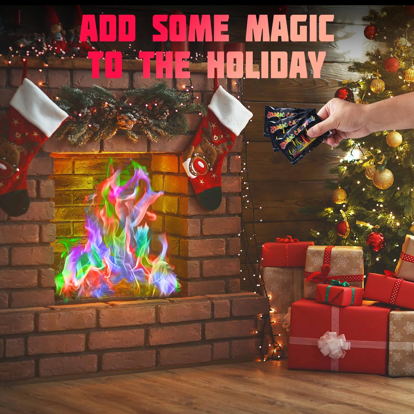 HGD (50 Pack) Magic Campfire Fire Color Changing Packets Fire Pit, Fire Color Packets,Magical Color Fire Packets, Bonfire Color Changing Packets, Campfire Color Flame Packets for Kids & Adults