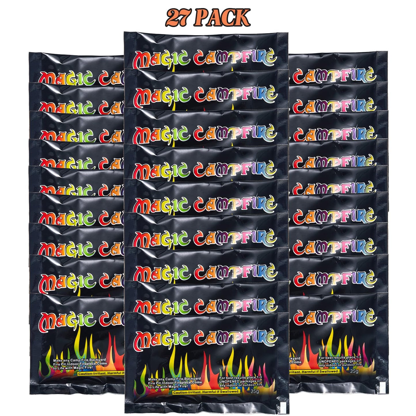 HGD (50 Pack) Magic Campfire Fire Color Changing Packets Fire Pit, Fire Color Packets,Magical Color Fire Packets, Bonfire Color Changing Packets, Campfire Color Flame Packets for Kids & Adults